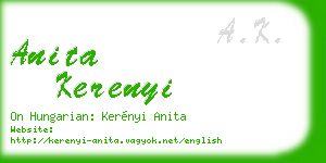 anita kerenyi business card
